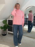 Pastel Pink High Neck Cosy Jumper