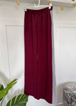 Burgundy/Grey Stripe Wide Leg Trousers