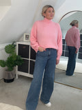 Pastel Pink High Neck Cosy Jumper