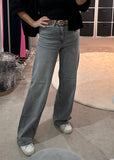 Madison Light Grey High Waist Wide Leg Jeans