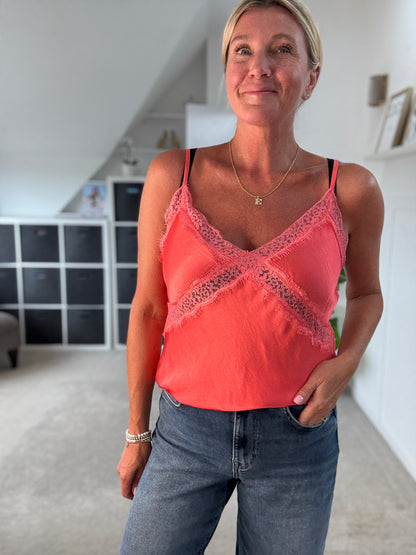 Lace Satin Cami Top