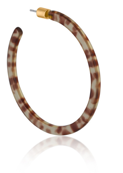 Leopard Marseille Thin Statement Resin Hoop Earrings