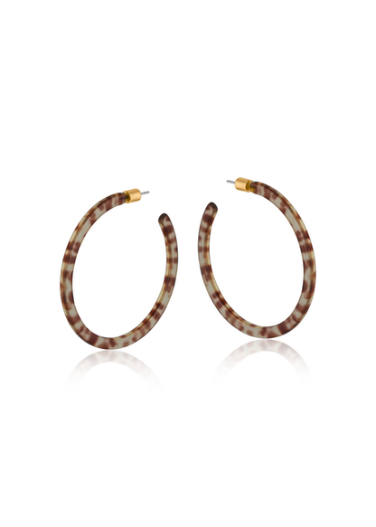 Leopard Marseille Thin Statement Resin Hoop Earrings