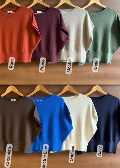 Cobalt S/Sleeve Batwing Jumper