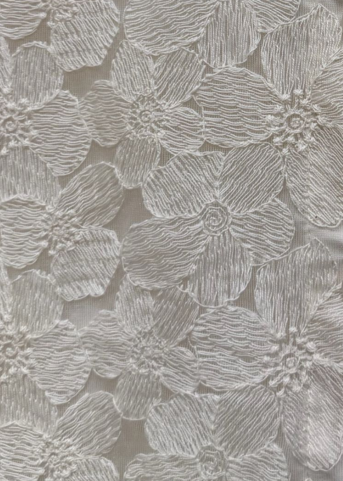 Cream Floral Lace Frill Trim Blouse