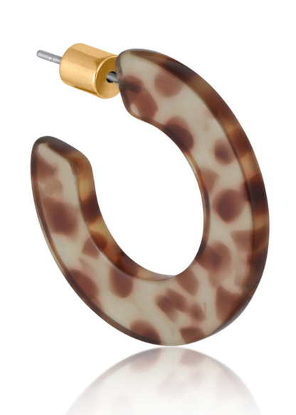 Leopard Marseille Flat Resin Hoop Earrings