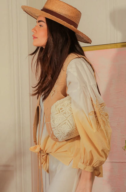 Black Lace Crochet Clutch Bag