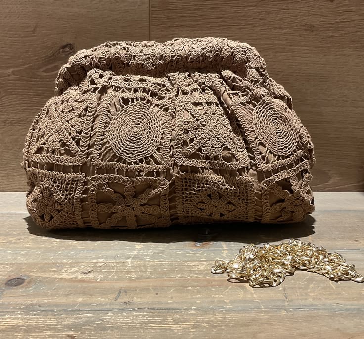 Black Lace Crochet Clutch Bag