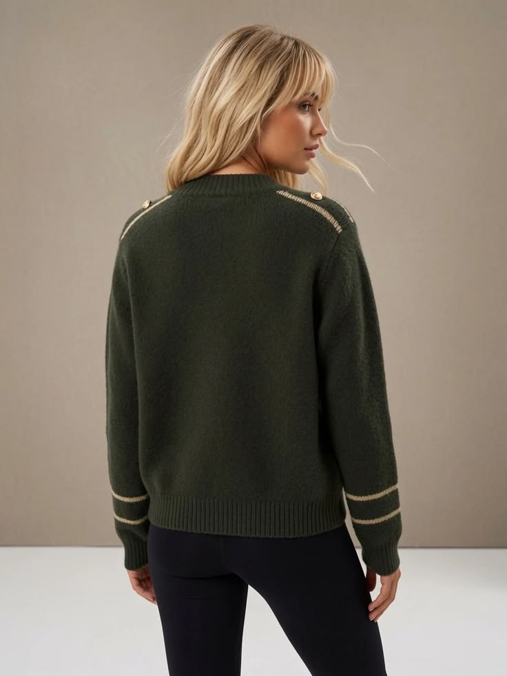 Chocolate Military Zip Front Knitted Cardi