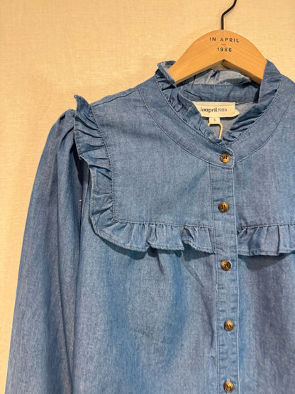 Denim Frill Detail Blouse