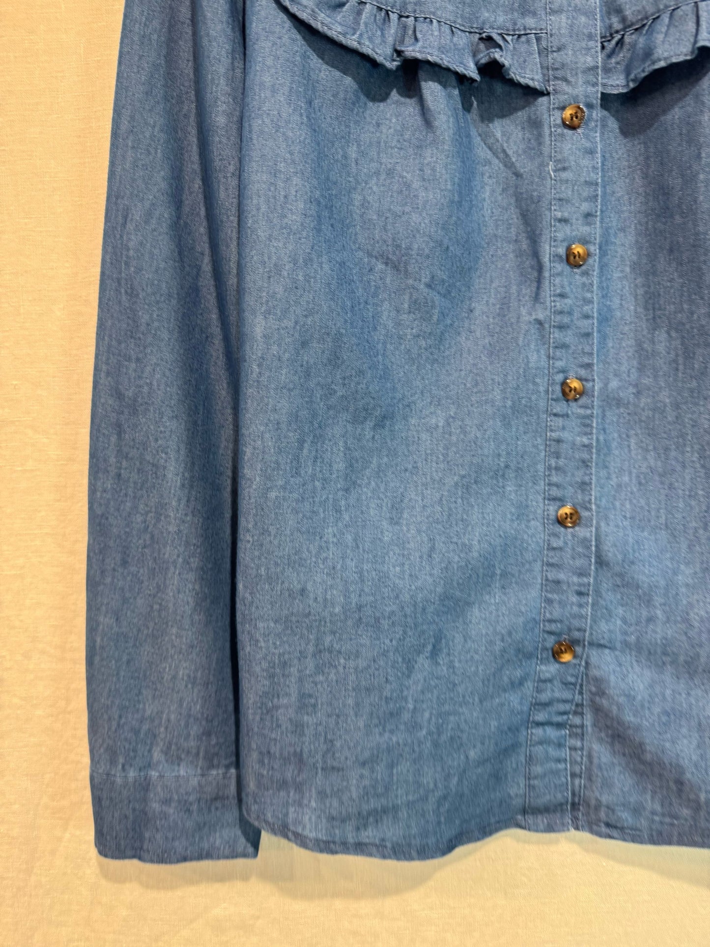 Denim Frill Detail Blouse