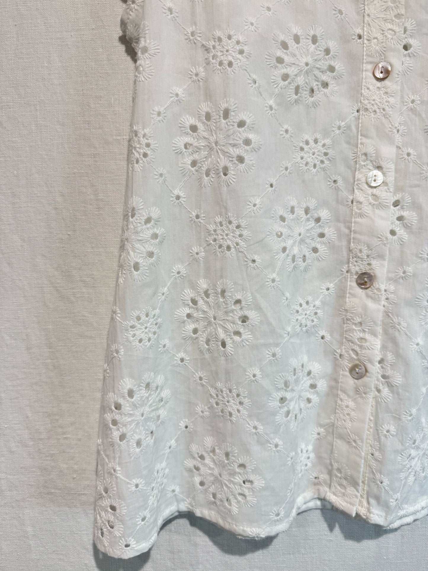 White Floral Broderie Anglaise Blouse - PRE. ORDER