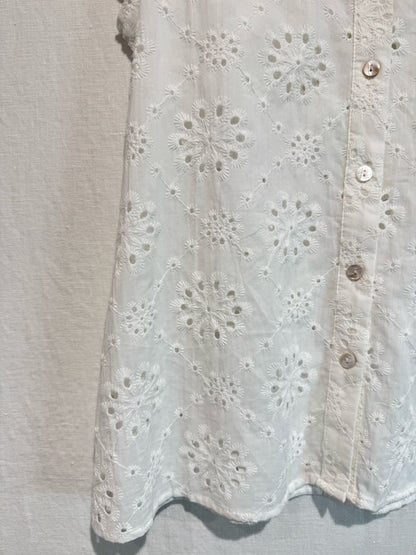 White Floral Broderie Anglaise Blouse - PRE. ORDER