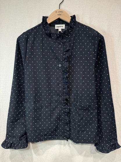 Navy Polka Dot Frill Jacket