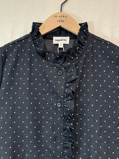 Navy Polka Dot Frill Jacket