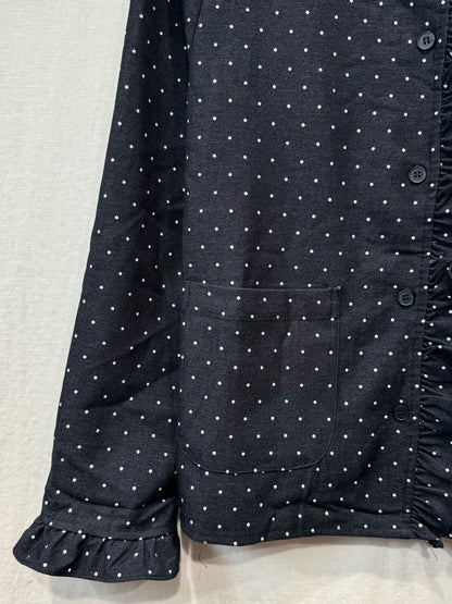 Navy Polka Dot Frill Jacket
