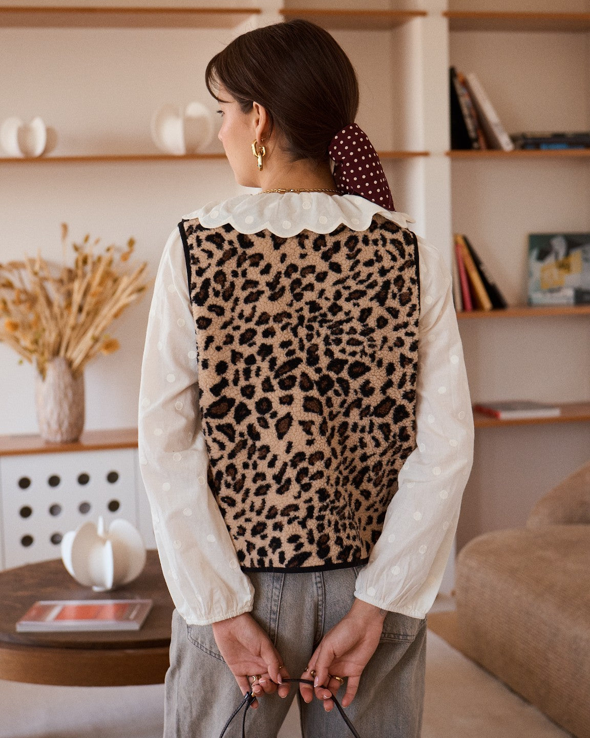 Leopard Teddy Fleece Gilet