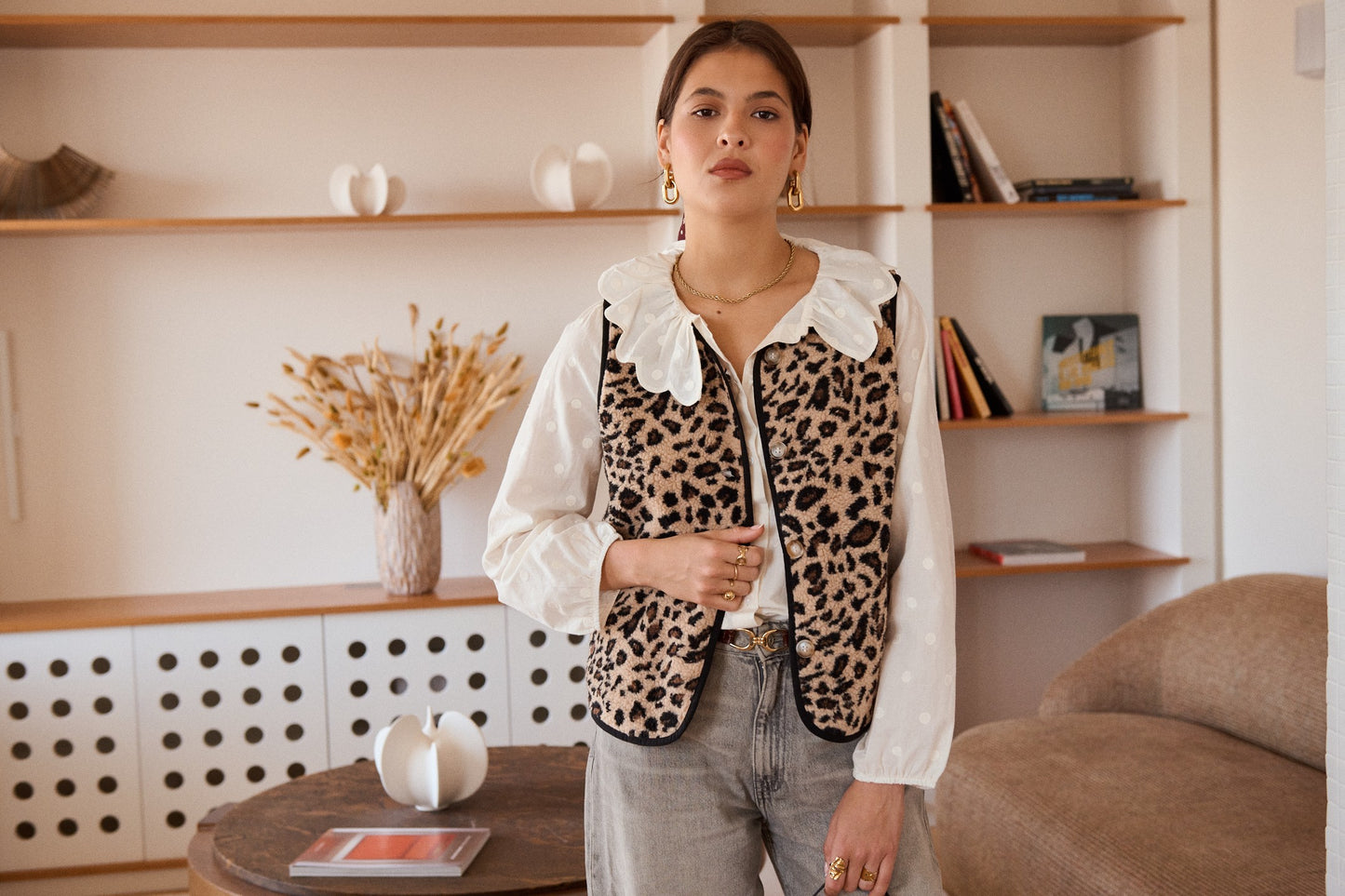 Leopard Teddy Fleece Gilet