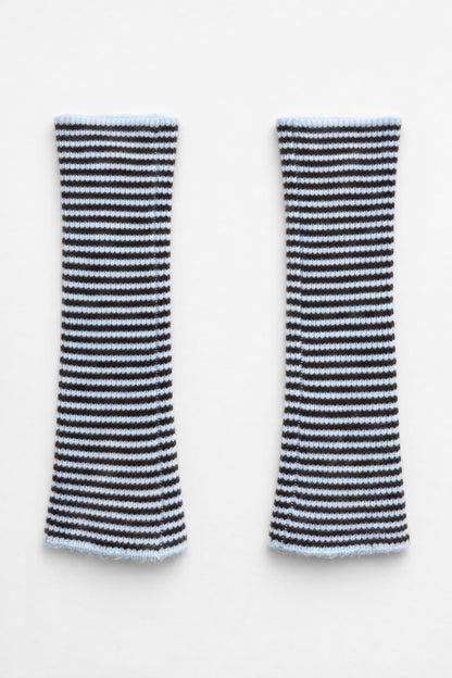 Pink/Red Striped Fingerless Gloves