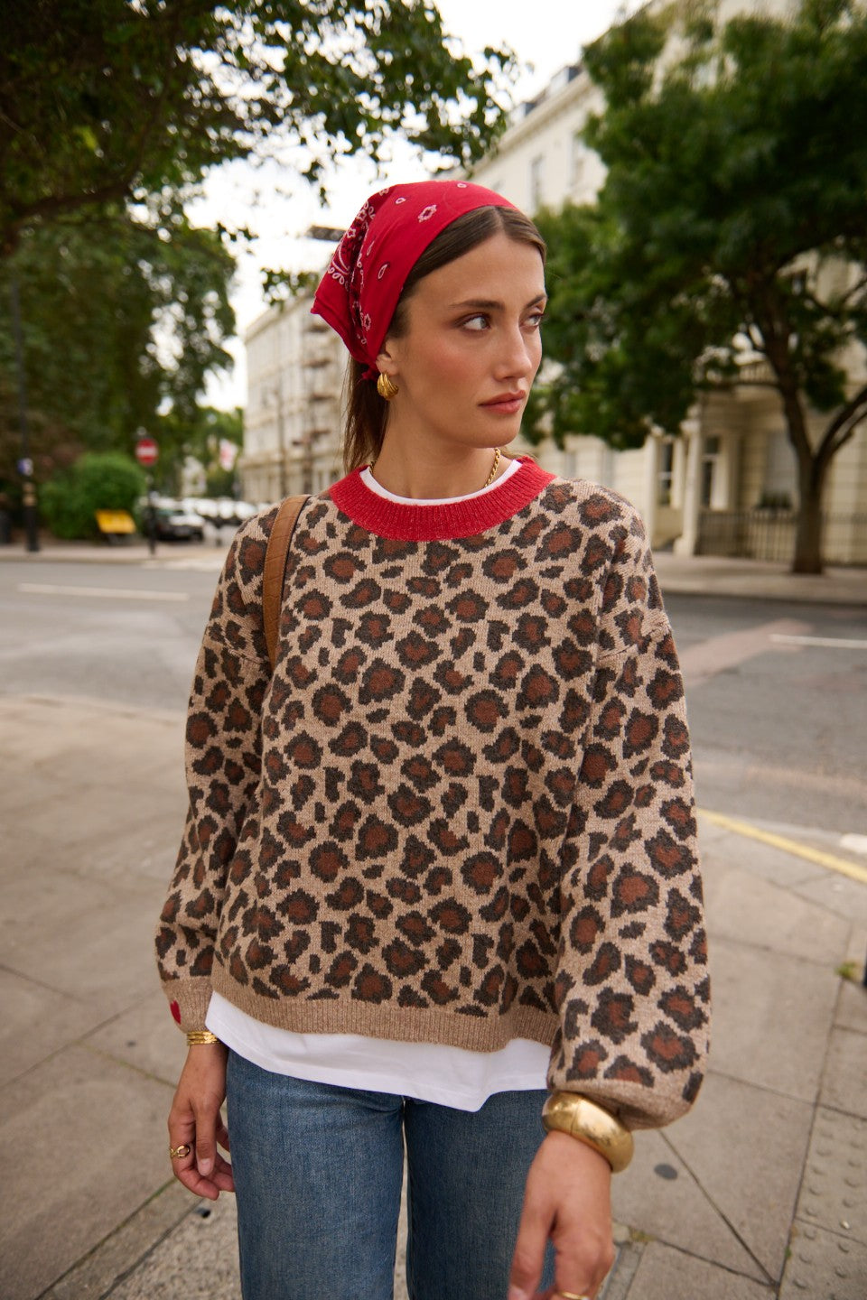 Leopard ❤️ Heart Detail Jumper