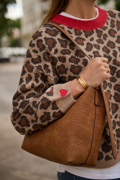 Leopard ❤️ Heart Detail Jumper
