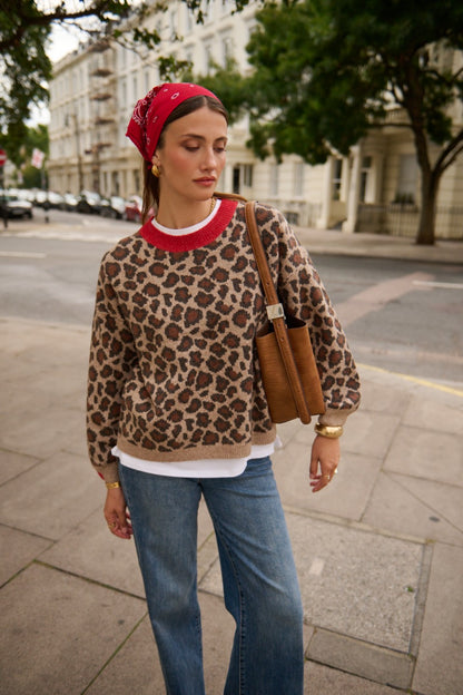 Leopard ❤️ Heart Detail Jumper