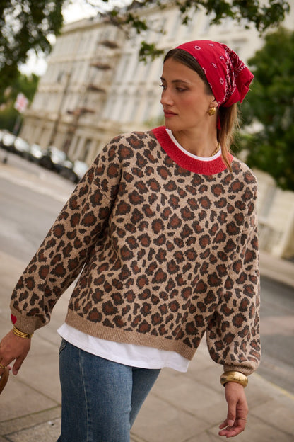 Leopard ❤️ Heart Detail Jumper