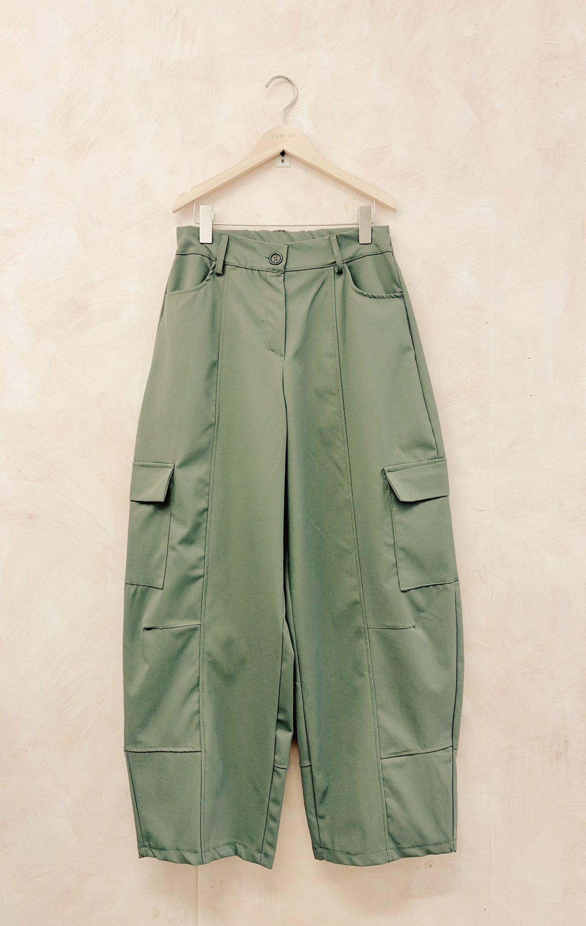 Black Barrel Leg Cargo Trousers
