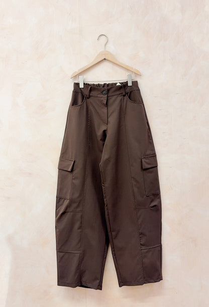 Black Barrel Leg Cargo Trousers