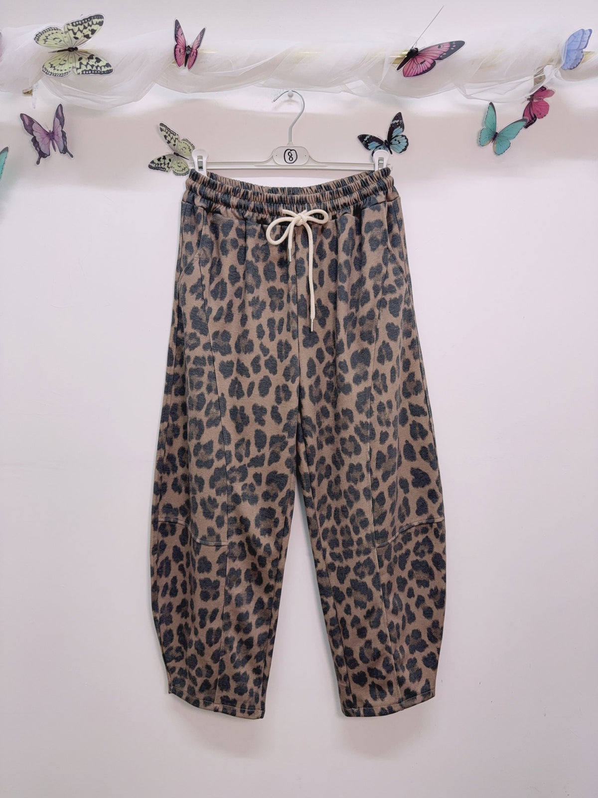 Mocha Leopard Print Barrel Joggers