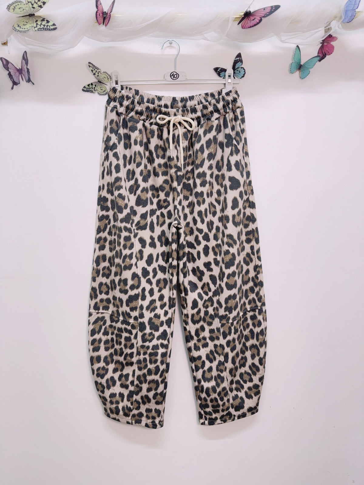 Mocha Leopard Print Barrel Joggers
