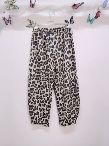 Mocha Leopard Print Barrel Joggers
