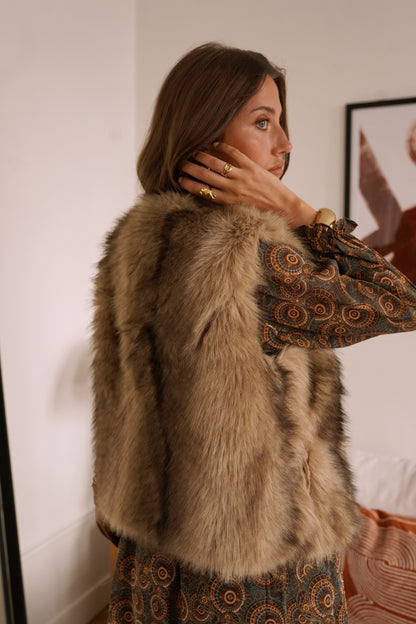Taupe Faux Fur Gilet