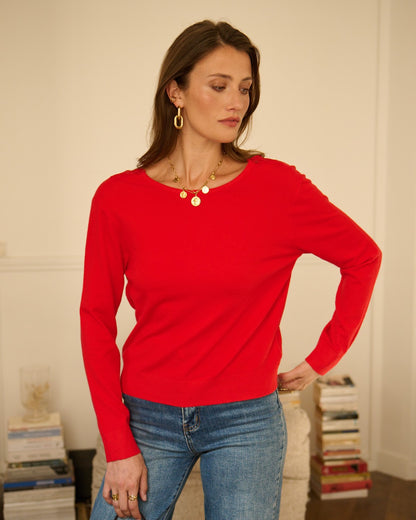 Black Reversible Lace V-Neck Jumper