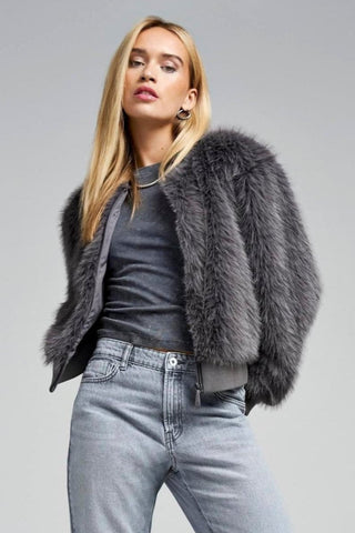 Manny Faux Fur Bomber Jacket