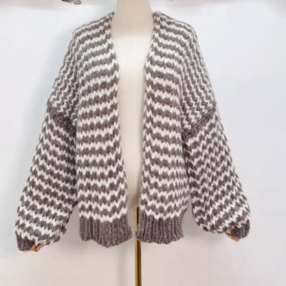Hot Pink/Red Cosy Stripe Cardigan