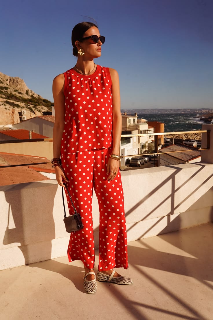 Brown/White Polka Dot Top (Co-ord Avail)