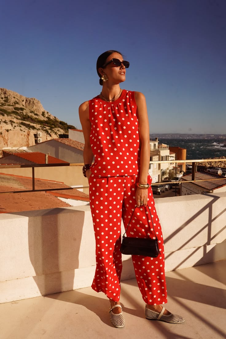 Brown/White Polka Dot Top (Co-ord Avail)