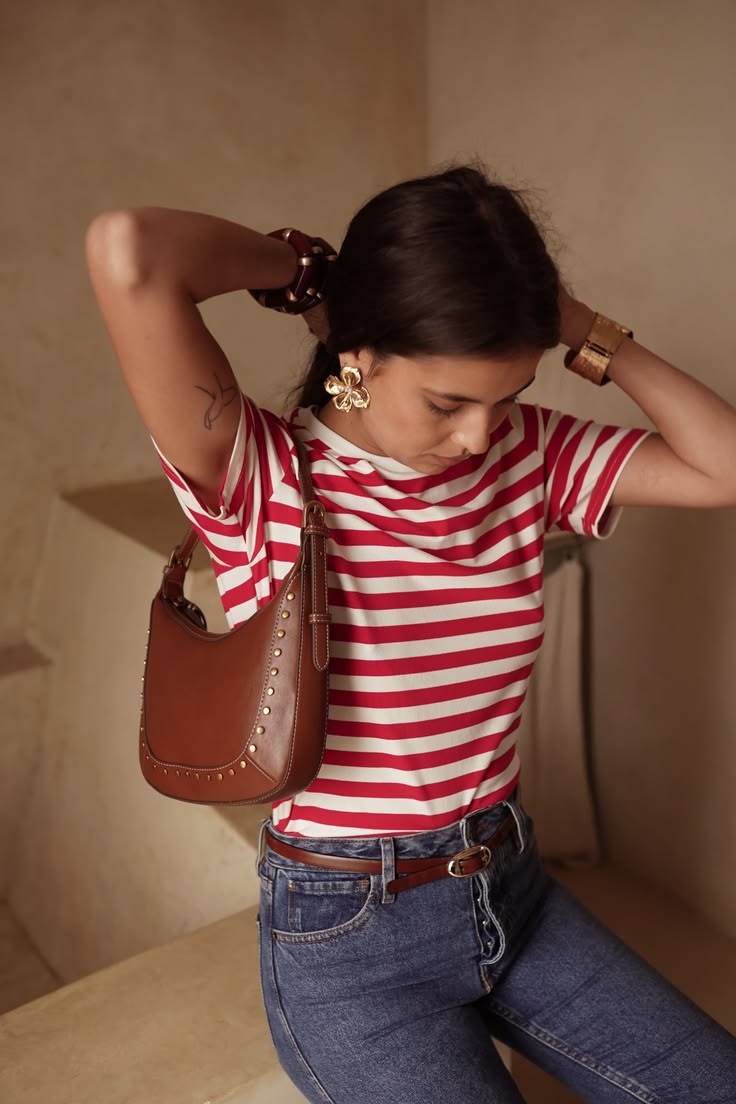 Red/White Stripe Breton T Shirt