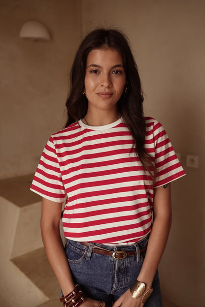 Red/White Stripe Breton T Shirt