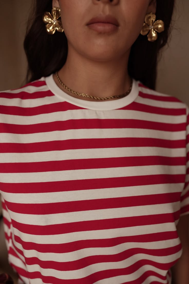 Red/White Stripe Breton T Shirt