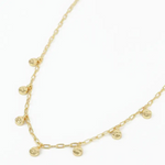 Gold Tiny Hammered Disc Necklace