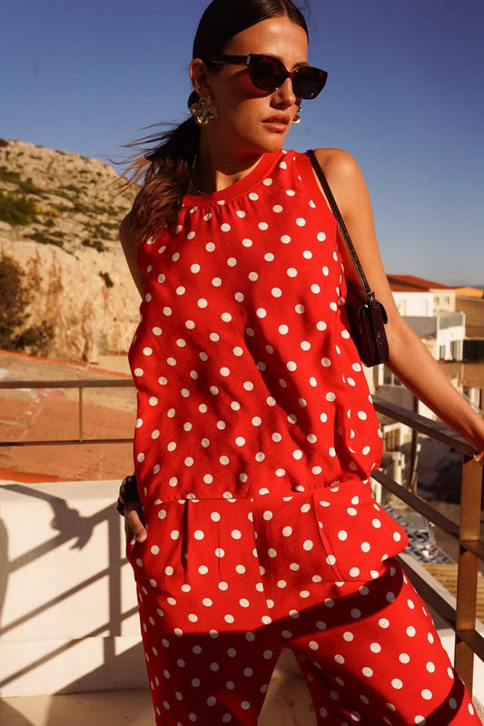 Red/White Polka Dot Top (Co-ord Avail)