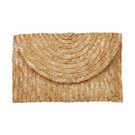 Yellow straw clutch bag