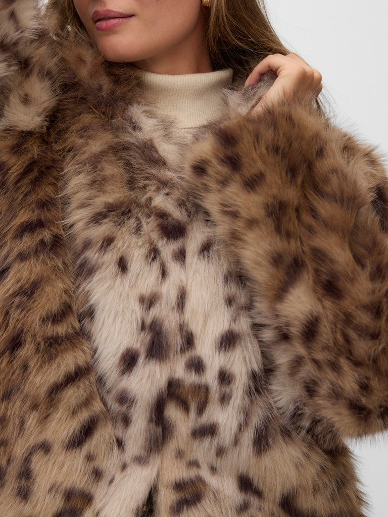 Leo Leopard Faux Fur Jacket
