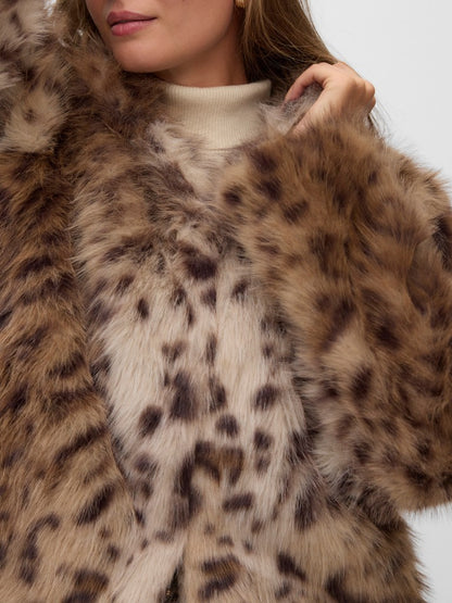 Leo Leopard Faux Fur Jacket