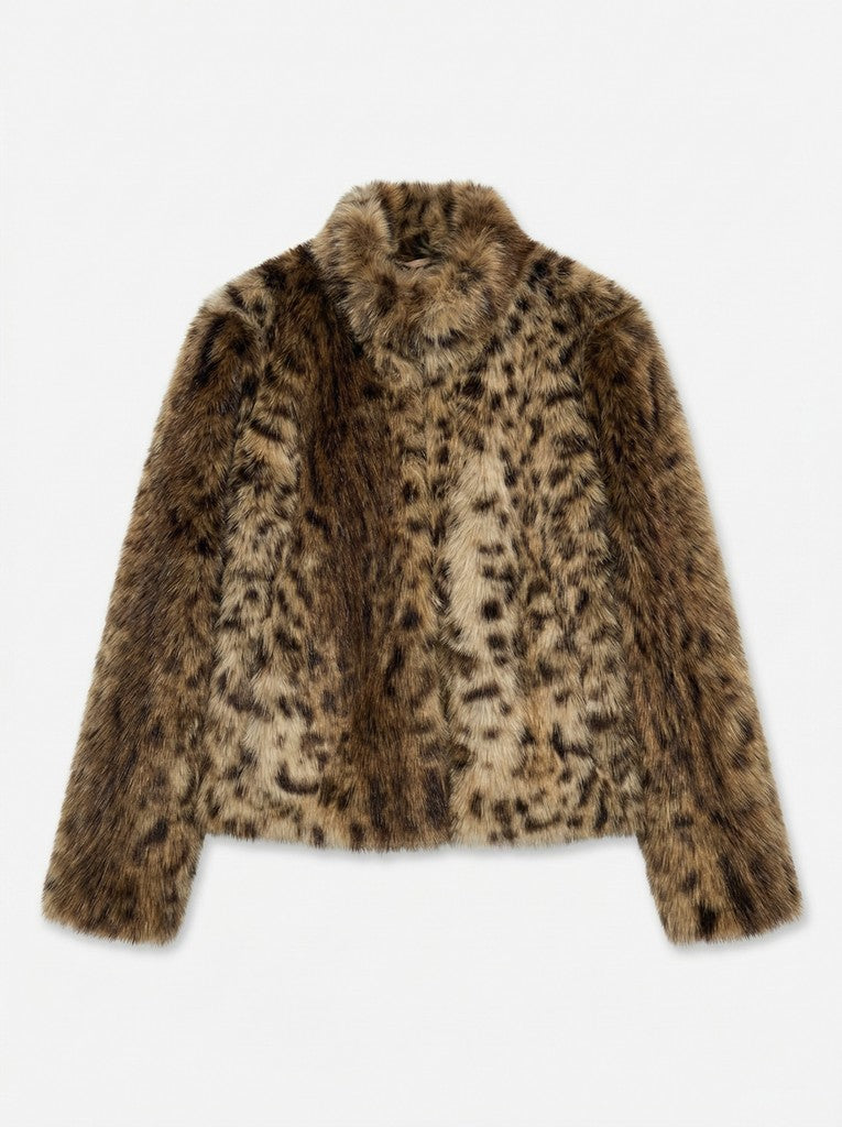 Leo Leopard Faux Fur Jacket