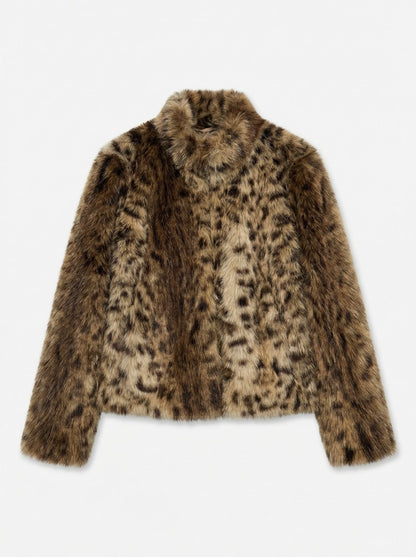 Leo Leopard Faux Fur Jacket