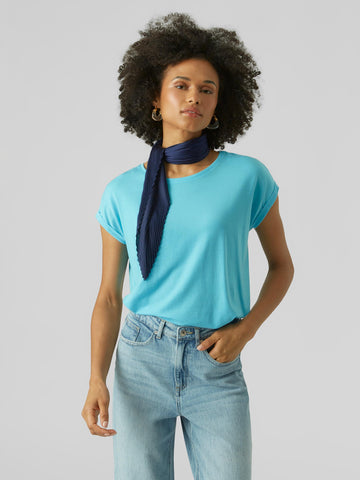 Turquoise Cap Sleeve T Shirt