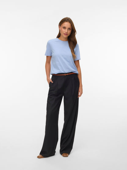 Chocolate Vero Moda Basic Cotton T Shirt